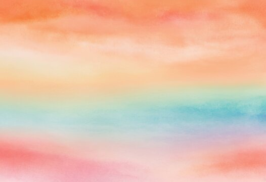 Watercolor Style Texture Background Softly Blending Pink, Orange, and Yellow