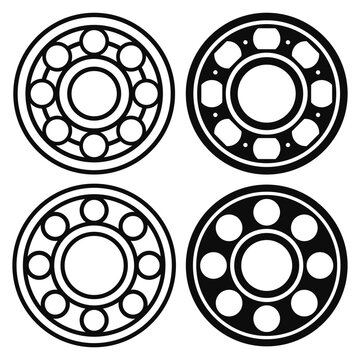 Ball bearing vector icons
