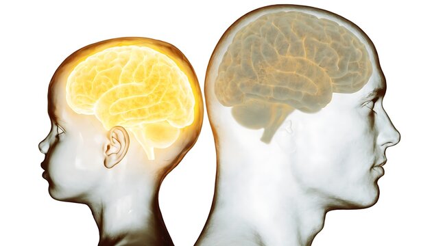 Glowing AI Brain Neural Network Technology Concept. Artificial Intelligence Digital Mind Background