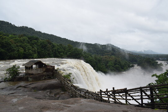 Athirapally waterfalls, located amid dense forest, the popular picnic spot of Kerala, India.