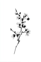 Obraz premium Minimalist floral ink illustration