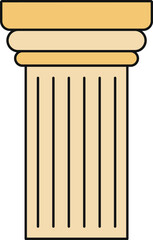 Naklejka premium Doric column icon with fluting and capital standing on a white background