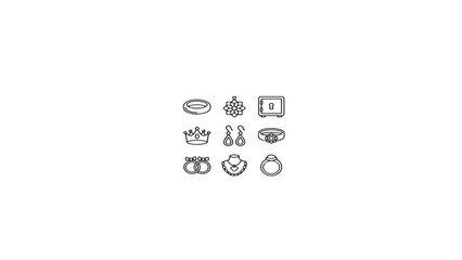 Fototapeta premium Various luxury jewelry icons, symbols and signs