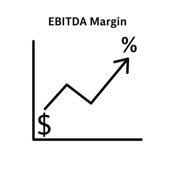 EBITDA Margin Growth Chart with Dollar Sign and Percentage