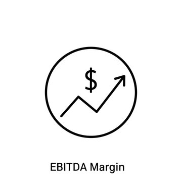 EBITDA Margin: Upward Trend Graph with Dollar Sign in Circle