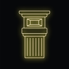 Naklejka premium Illuminating classic architecture with modern neon glow representing heritage and retro design