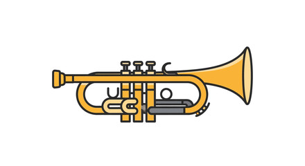 Fototapeta premium Golden Trumpet Musical Instrument Illustration