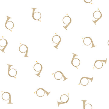 pattern sound post horn cartoon. al delivery, trumpet signal, signal signal sound post horn sign. seamless symbol vector illustration