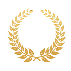 Obraz premium Golden laurel wreath symbol of victory and achievement