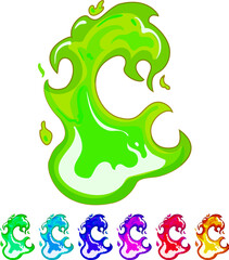 Obraz premium campfire flame cartoon. glow bright, red light, symbol effect campfire flame sign colorful illustration