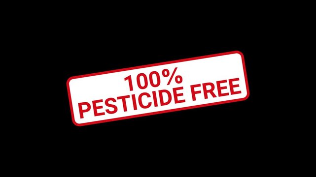 100 percent pesticide free Animated Stamp