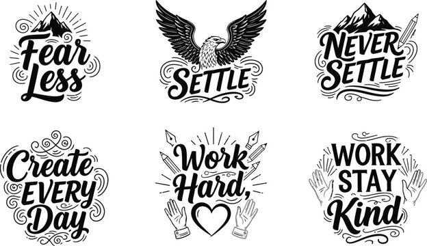 Inspirational quotes and motivational typography designs