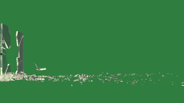 Broken Glass Animated Green Screen Chroma Key Background