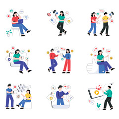 Fototapeta premium Social Media vector illustration set 03