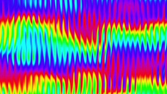 Thermal motion pixelated loop gradient presentation colors blend smoothly, evoking scientific analysis, energy flow, temperature mapping. Loop ribbed glass background