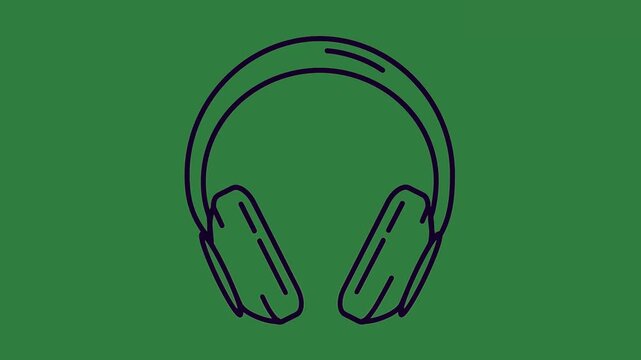Headphones How Animated Green Screen Chroma Key Background