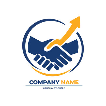 Handshake Partnership Agreement Logo Design with Company Name Placeholder