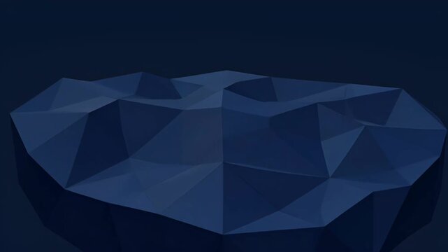 Corporate blue background abstract low poly dark polygon geometric shape with faceted block form and soft shadow, modern digital style for clean abstract design