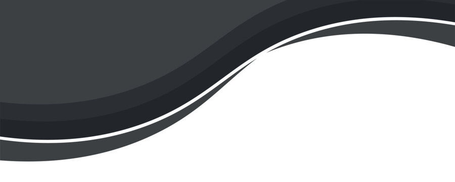 Minimal black and gray header-footer template featuring sleek wave-inspired borders.