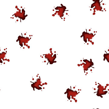 pattern analysis blood stain cartoon. detection spatter, hemoglobin dna, evidence investigation analysis blood stain sign vector