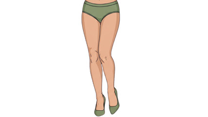Woman wearing green underwear and heels stands alone © Stock Image Paradise