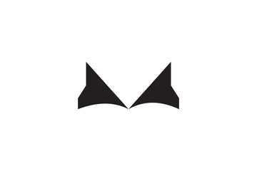 Fototapeta premium Abstract Geometric Letter M W Monogram Logo Minimalist Crown Wing Sharp Negative Space Shape Emblem