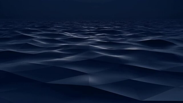 Corporate blue background abstract wave pattern with dark ocean texture and smooth geometric surface, abstract blue corporate background with smooth dark wave pattern and calm moody texture