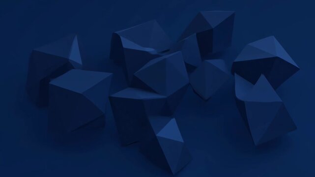 Blue corporate background abstract polygon texture with low poly geometric shape and dark shadow, modern business wallpaper for design, corporate blue background with geometric polygon shape and soft