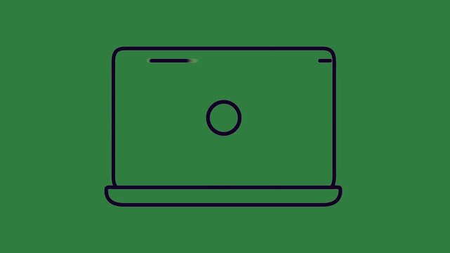 Drawing Laptop Tablet Animated Green Screen Chroma Key Background