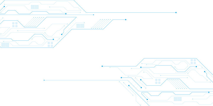 Futuristic Circuit Board Design, Digital Technology Background, Abstract Blue Lines, Clean Tech Pattern, Modern Data Flow Graphic