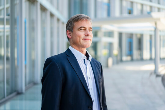 Portrait of a successful businessman in office building
