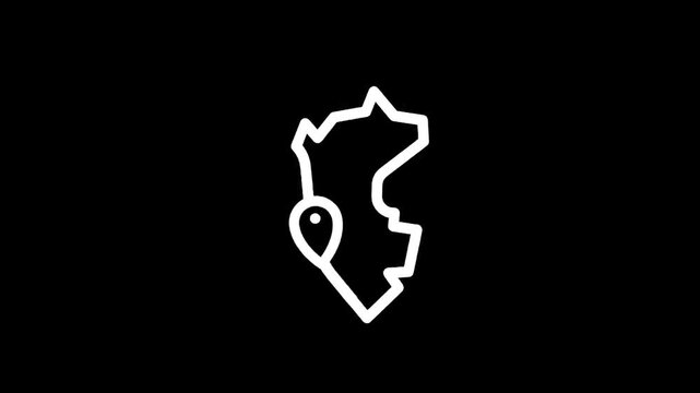 Outline map of Peru with a location pin marking a spot on the coast