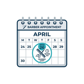 Barber Appointment Calendar Reminder - April 26, 10 AM