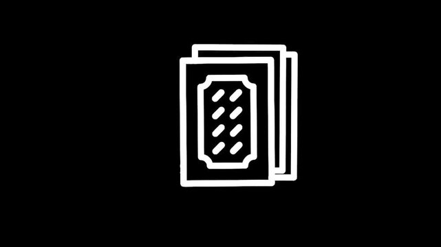 Stack of tickets or cards with decorative border and dotted pattern