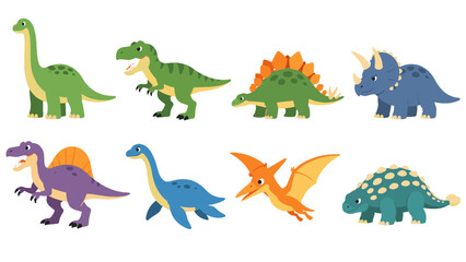 Cute cartoon dinosaur collection with eight prehistoric animals © Alan