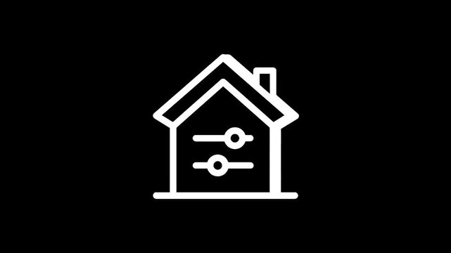 Smart home control icon with sliders representing settings and adjustments