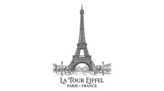 Eiffel Tower illustration, Paris, France