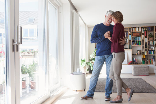 Happy couple at home