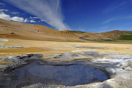 Hot Mud Springs, Geothermal VUlkan Landscape, Namaskard, Myvatn, Iceland