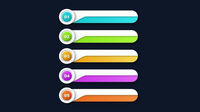 Numbered List Infographic Elements Colorful Steps
