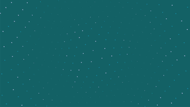 Teal abstract background with scattered tiny blue and purple squares, minimalist dot pattern, simple design