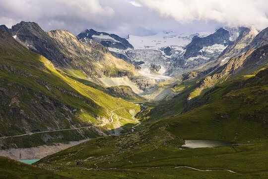 The Moiry glacier in the evening light, Val d'Anniviers, Valais Alps, Canton Valais, Switzerland