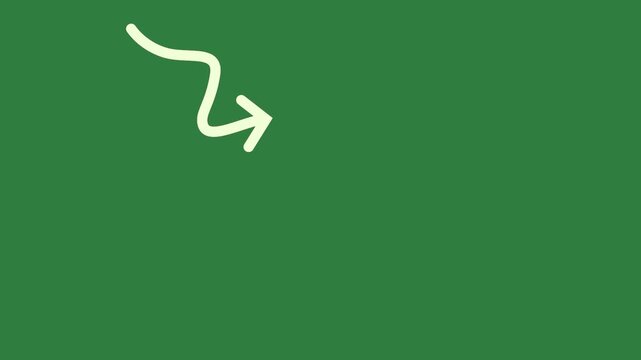 green screen arrow pointing up line outline logo snake animated chromakey elements colorful gesture movement emotion design figure illustration