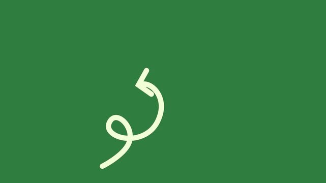 green screen arrow logo word love in middle letter e pointing up animated chromakey creative scene colorful figure style composition