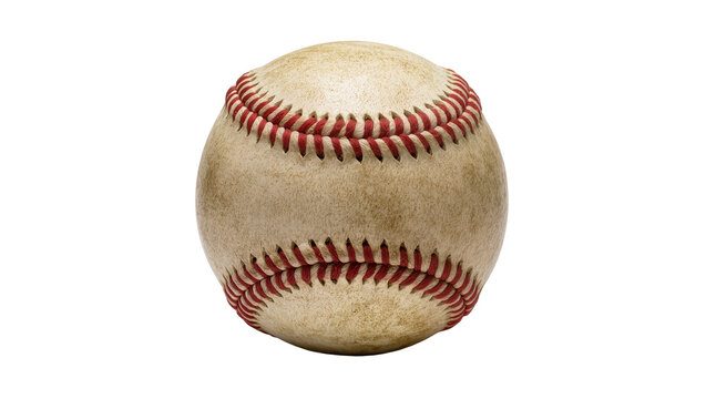 Leather baseball with red stitching