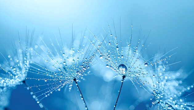Blue winter texture background with water drops on the window and a cold snow pattern for a holiday Christmas card design