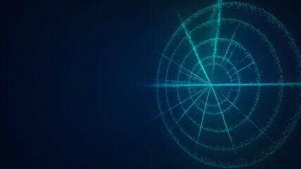Naklejka premium Abstract digital circular data network on blue background