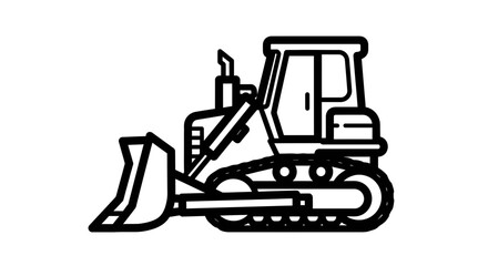 Black and white bulldozer icon © Freelancer