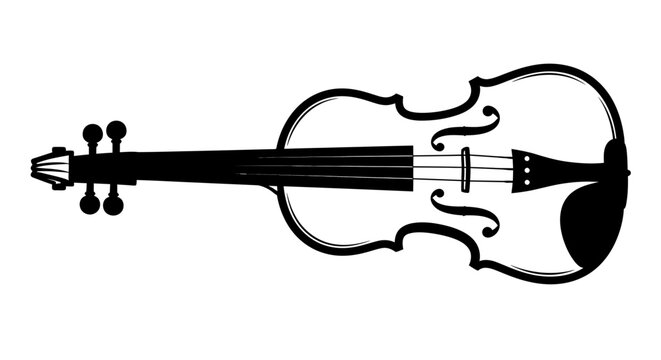 Black silhouette of a violin