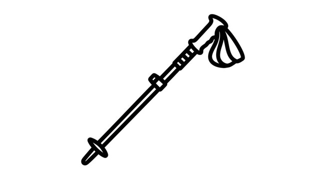A black line drawing of a medieval mace